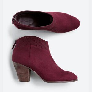 Violet & Red Lazer Cut Topline Bootie